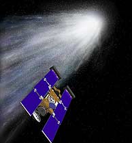 Una cápsula espacial de EEUU se aproxima a la cola de un cometa